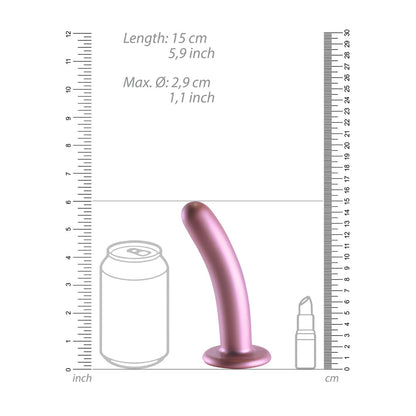 OUCH! Smooth Silicone G-Spot Dildo - 6'' / - Rose Gold Dildo