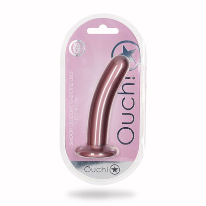 OUCH! Smooth Silicone G-Spot Dildo - 6'' / - Rose Gold Dildo