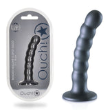 OUCH! Beaded Silicone G-Spot Dildo - 5'' / 13cm - Gunmetal 13 cm Dildo - Image 1