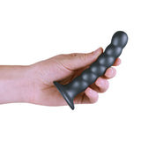 OUCH! Beaded Silicone G-Spot Dildo - 5'' / 13cm - Gunmetal 13 cm Dildo - Image 2