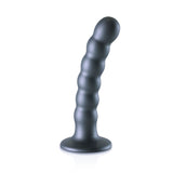 OUCH! Beaded Silicone G-Spot Dildo - 5'' / 13cm - Gunmetal 13 cm Dildo - Image 3
