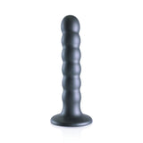 OUCH! Beaded Silicone G-Spot Dildo - 5'' / 13cm - Gunmetal 13 cm Dildo - Image 5