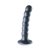 OUCH! Beaded Silicone G-Spot Dildo - 5'' / 13cm - Gunmetal 13 cm Dildo - Image 6