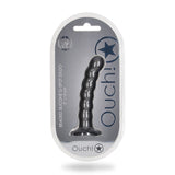 OUCH! Beaded Silicone G-Spot Dildo - 5'' / 13cm - Gunmetal 13 cm Dildo - Image 8