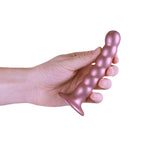 OUCH! Beaded Silicone G-Spot Dildo - 5'' / 13cm - Rose Gold 13 cm Dildo - Image 2