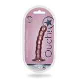 OUCH! Beaded Silicone G-Spot Dildo - 5'' / 13cm - Rose Gold 13 cm Dildo - Image 8