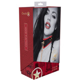 OUCH! Milan Collection - Collar with Leash - Black/Red Restraint - Image 3