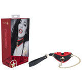 OUCH! Milan Collection - Collar with Leash - Black/Red Restraint - Image 1
