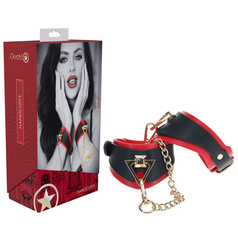 OUCH! Milan Collection - Handcuffs - Black/Red Restraints - Image 1
