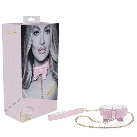 OUCH! Paris Collection - Collar with Leash - Pink Restraint - Image 1
