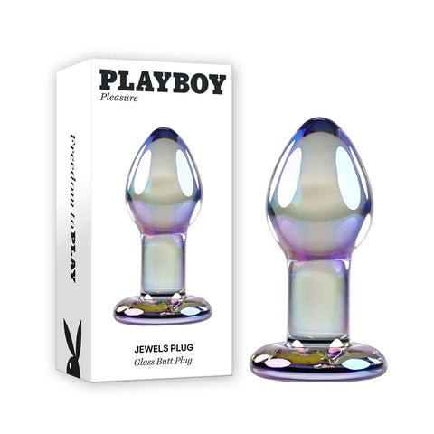 Playboy Pleasure JEWELS PLUG - Clear Glass 8.5 cm Butt Plug - Image 1