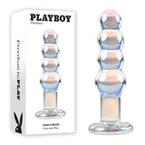 Playboy Pleasure JEWELS BEADS - Clear Glass 12 cm Anal Beads - Image 1