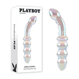 Playboy Pleasure JEWELS DOUBLE - Clear Glass 17.1 cm Double Ended Dildo - Image 1