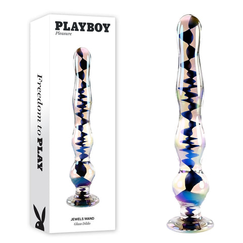 Playboy Pleasure JEWELS WAND - Clear Glass 20.3 cm Dildo - Image 1