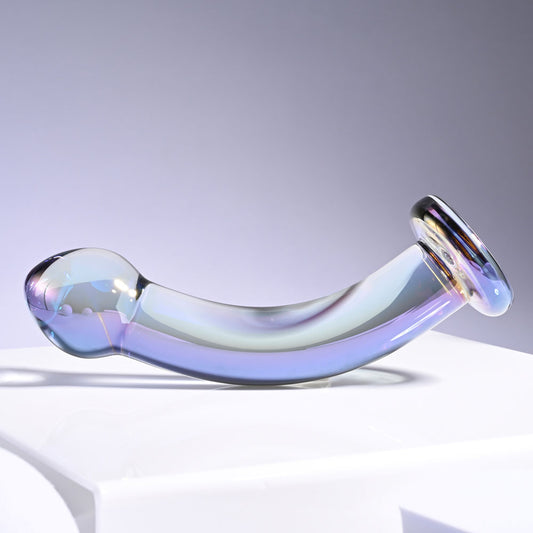 Playboy Pleasure JEWELS KING. Close-up of the clear dildo on a white background, tighter crop.