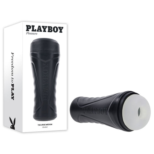 Playboy Pleasure THE URGE MEDIUM. Studio photo of the clear stroker on a white background.