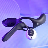 Playboy Pleasure The 3 Way - Black USB Rechargeable Vibrating Cock Ring with Wireless Remote - Image 4