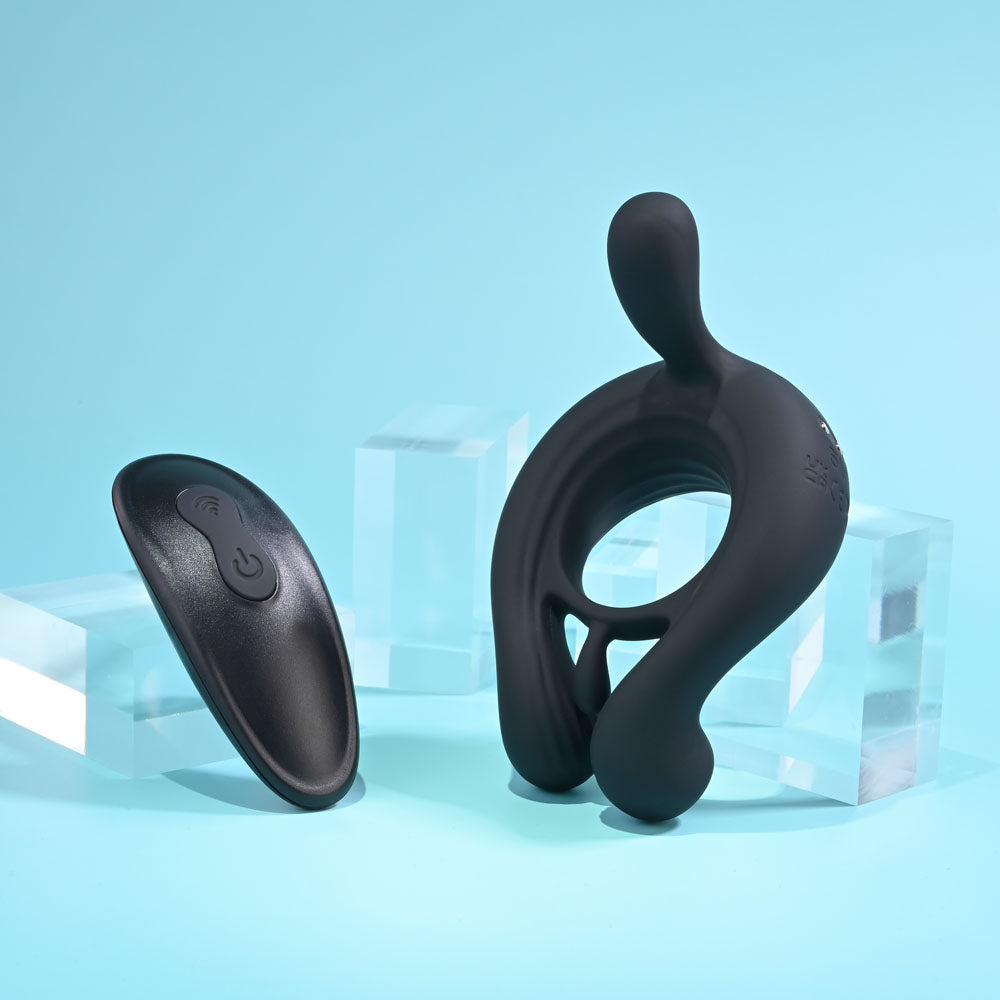 Playboy Pleasure TRIPLE PLAY - Black Cock Ring