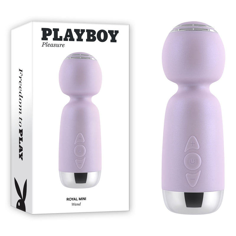 Playboy Pleasure ROYAL MINI Lilac 12.5 cm USB Rechargeable Mini Wand Vibrator for Ultimate Satisfaction