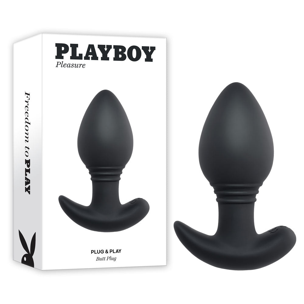 Playboy Pleasure PLUG & PLAY - Black 10.3 cm Vibrating Butt Plug