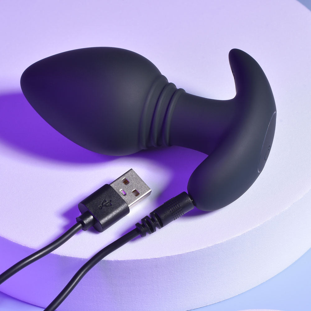 Playboy Pleasure PLUG & PLAY - Black 10.3 cm Vibrating Butt Plug