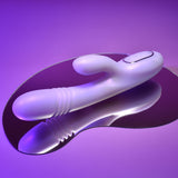 Playboy Pleasure BUMPING BUNNY - Opal 22.9 cm USB Rechargeable Thrusting & Warming Rabbit Vibrator - Image 5