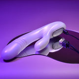 Playboy Pleasure BUMPING BUNNY - Opal 22.9 cm USB Rechargeable Thrusting & Warming Rabbit Vibrator - Image 9