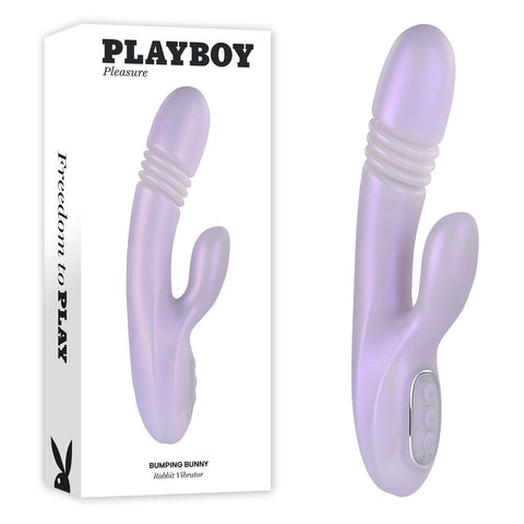 Playboy Pleasure BUMPING BUNNY - Opal 22.9 cm USB Rechargeable Thrusting & Warming Rabbit Vibrator - Image 1