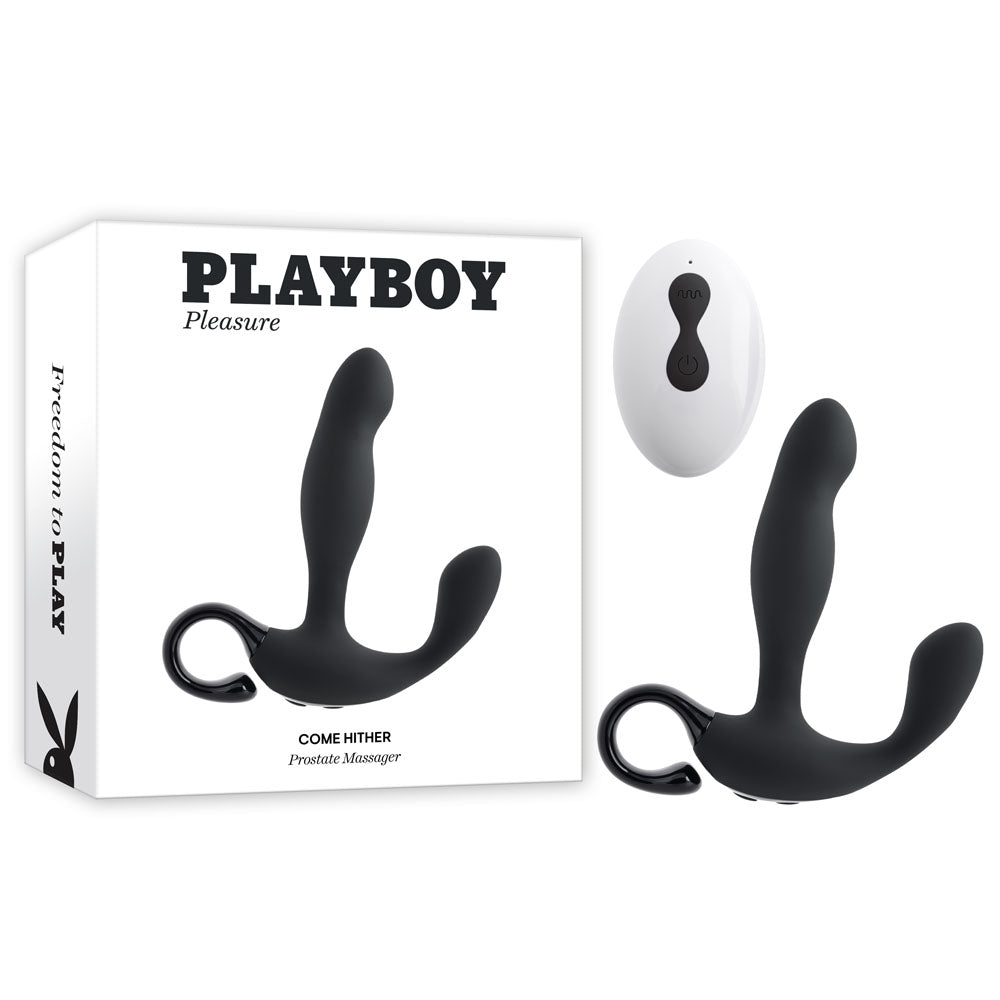 Playboy Pleasure COME HITHER - Black Vibrating Prostate Massager