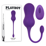 Playboy Pleasure DOUBLE TIME - Purple USB Rechargeable Vibrating Kegel Balls - Image 1