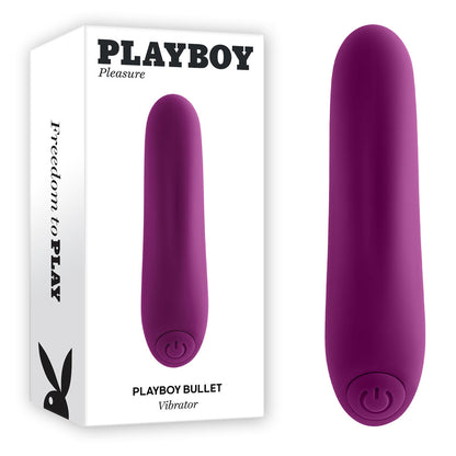 Purple vibrator with 'Playboy' branding on a white background