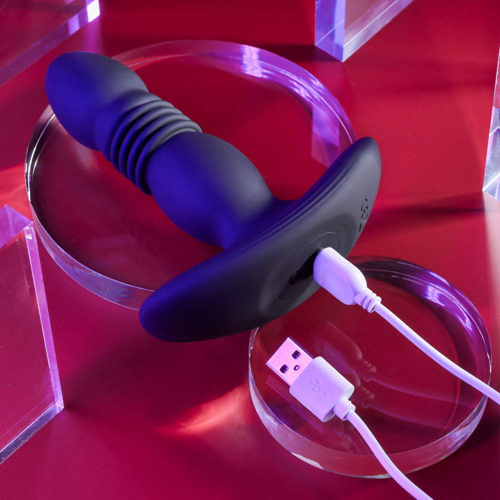 Playboy Pleasure TRUST THE THRUST - Black 13.7 cm Thrusting Butt Plug