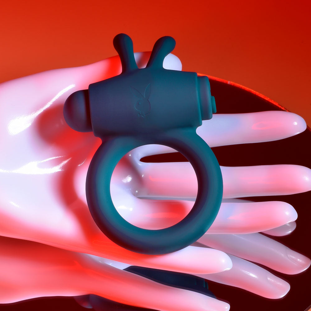 Playboy Pleasure BUNNY BUZZER - Green Vibrating Cock Ring