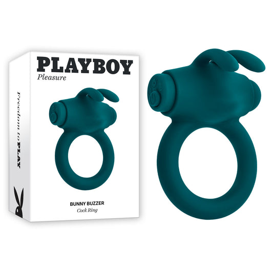 Playboy Pleasure BUNNY BUZZER - Green Vibrating Cock Ring