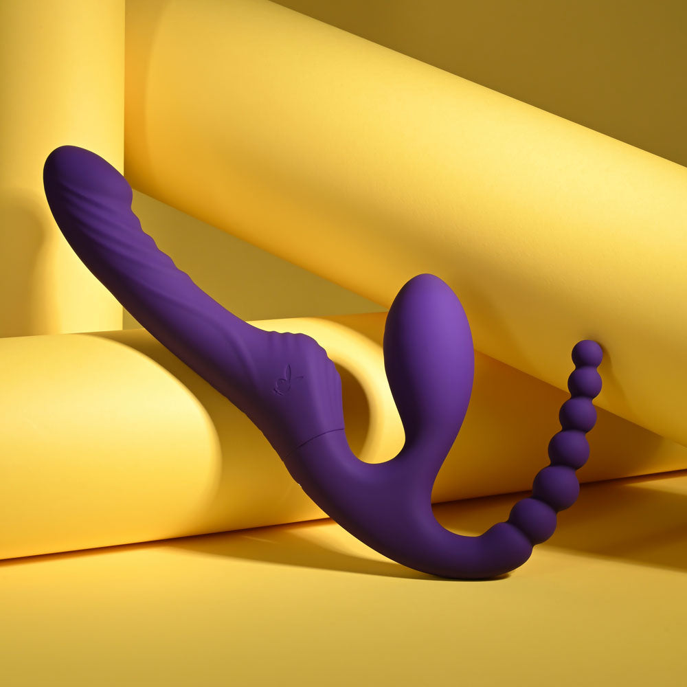 Playboy Pleasure HUG IT OUT - Purple 29 cm Strapless Strap-On