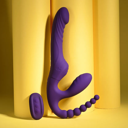 Playboy Pleasure HUG IT OUT - Purple 29 cm Strapless Strap-On
