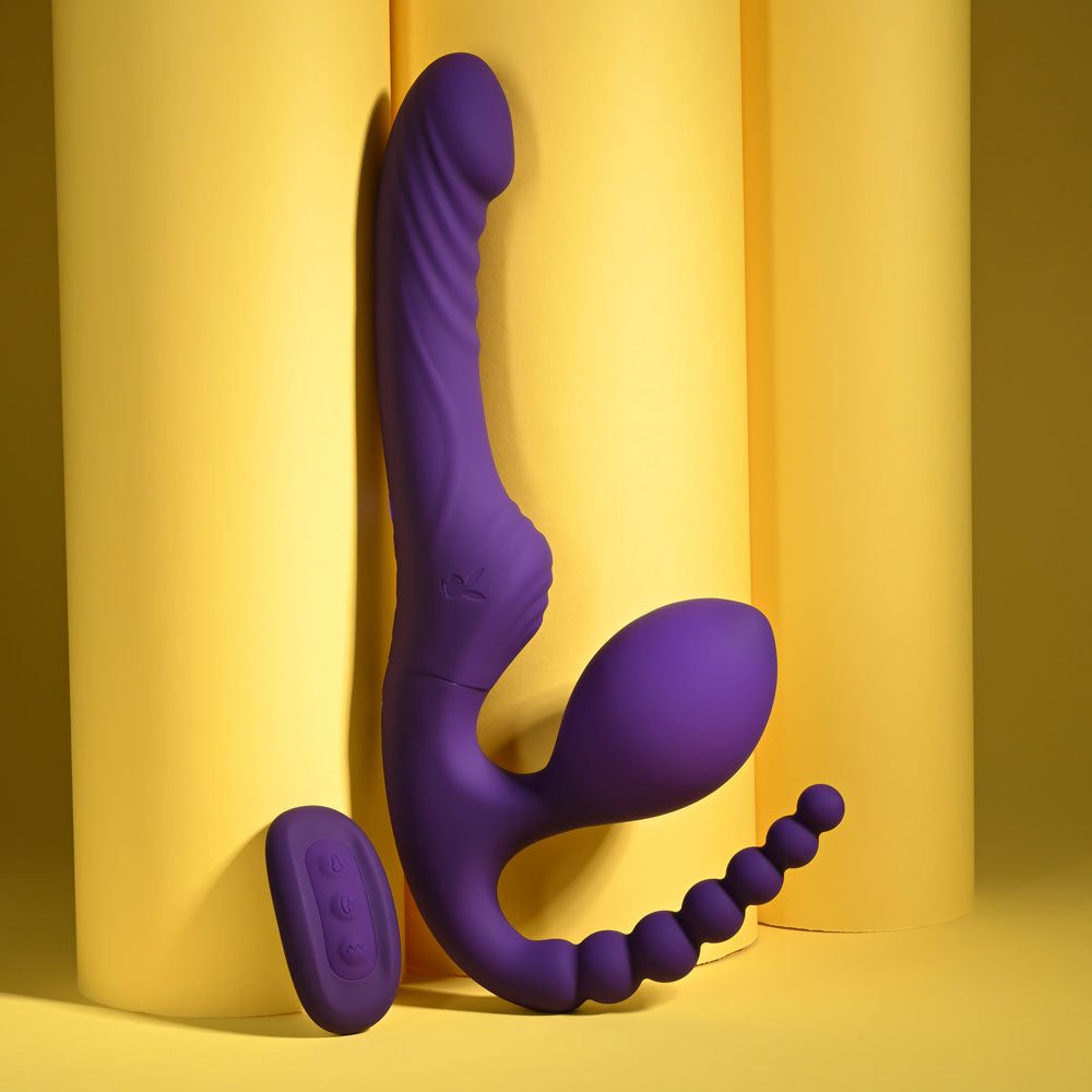 Playboy Pleasure HUG IT OUT - Purple 29 cm Strapless Strap-On