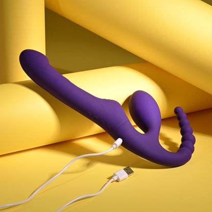 Playboy Pleasure HUG IT OUT - Purple 29 cm Strapless Strap-On
