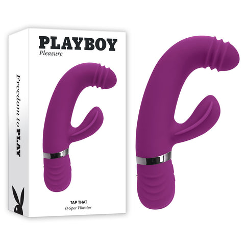 Playboy Pleasure TAP THAT - Purple 16.5 cm USB Rechargebale Rabbit Vibrator - Image 1