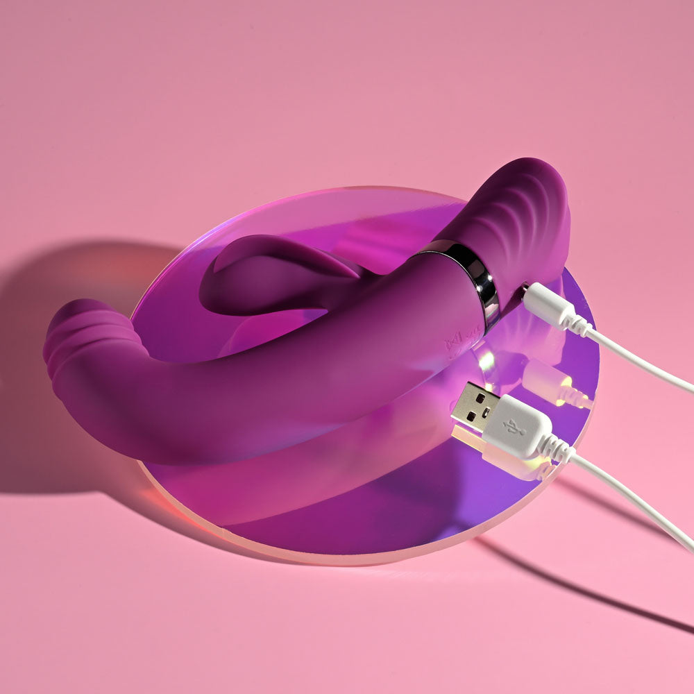 Playboy Pleasure TAP THAT - Purple USB Rechargebale Rabbit Vibrator