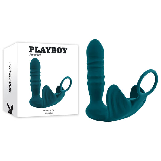 Playboy Pleasure BRING IT ON USB Rechargeable Thrusting Anal Plug with Cock Ring