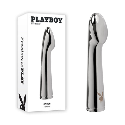 Playboy Pleasure SWOON - Chrome 14 cm USB Rechargeable Vibrator - Image 1