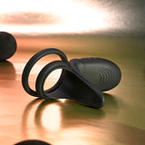 Playboy Pleasure JUST RIGHT - Black USB Rechargeable Vibrating Cock & Balls Rings - Image 6