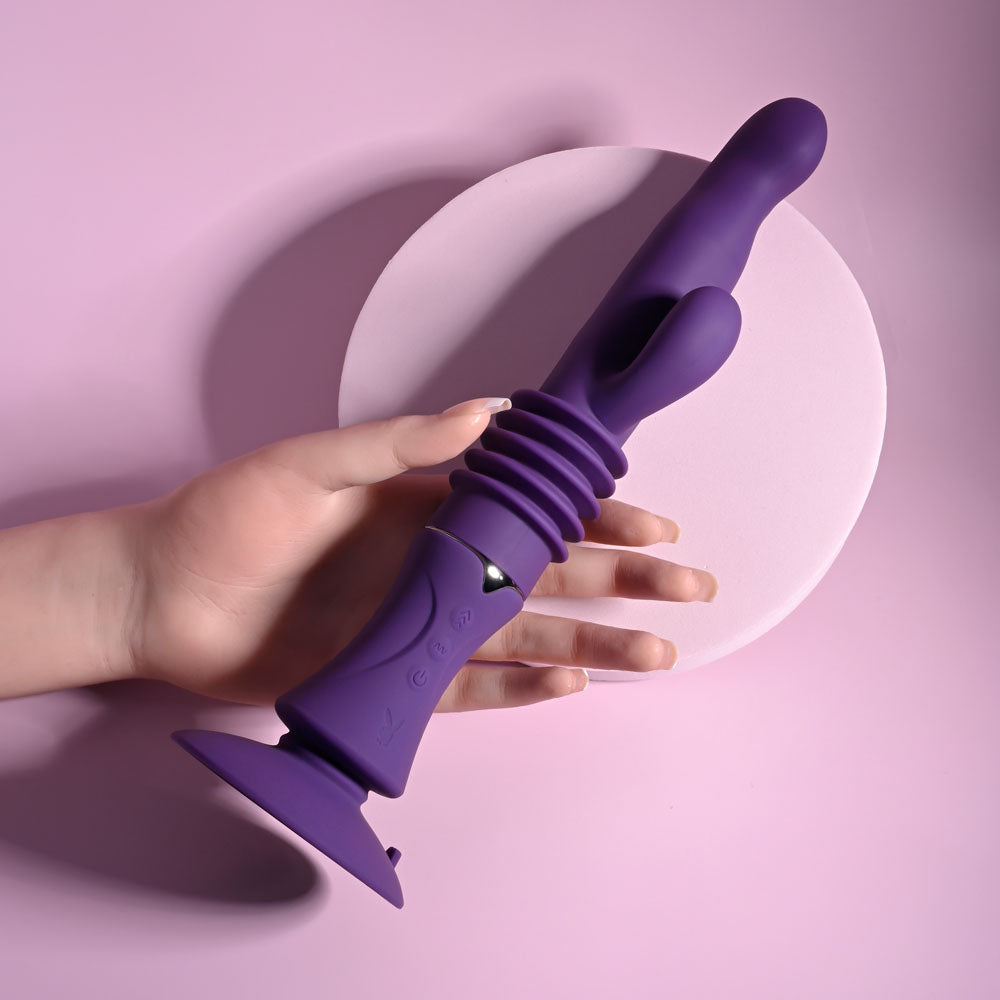 Playboy Pleasure HOPPY ENDING - Purple Thrusting Rabbit Vibrator