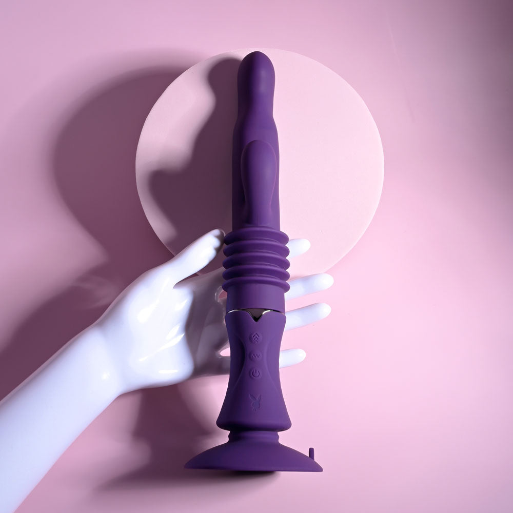 Playboy Pleasure HOPPY ENDING - Purple Thrusting Rabbit Vibrator