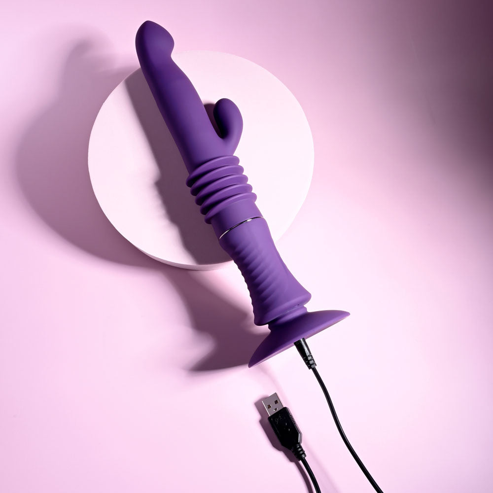 Playboy Pleasure HOPPY ENDING - Purple Thrusting Rabbit Vibrator