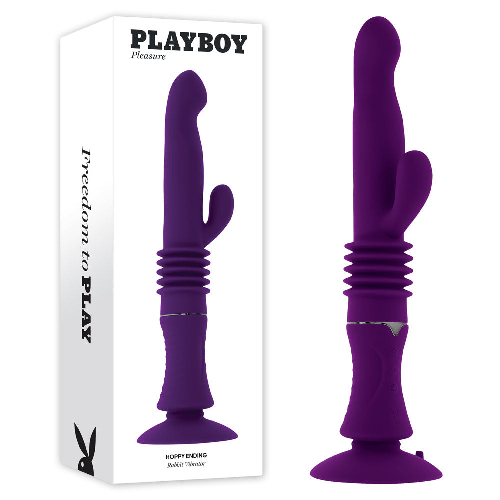Playboy Pleasure HOPPY ENDING - Purple Thrusting Rabbit Vibrator
