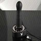 Playboy Pleasure PLEASURE ZONE - Black 21.4 cm Rechargeable Vibrator with USB Charging Dock - Image 9