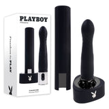 Playboy Pleasure PLEASURE ZONE - Black 21.4 cm Rechargeable Vibrator with USB Charging Dock - Image 1