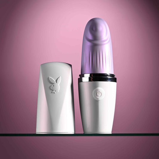 Playboy Pleasure GETAWAY - White/Purple 14.2 cm Tapping Stimulator